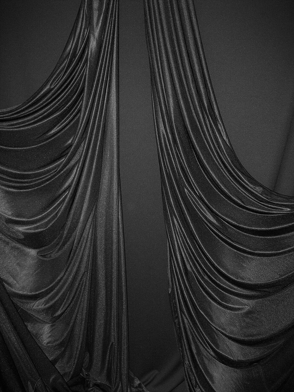 1 Yard Low Stretch Black Polyester Fabric For Featuring a Smooth Finish 108-120 Inch Wide